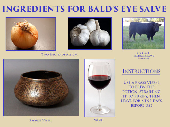 Ingredients for Bald's eye salve (1)